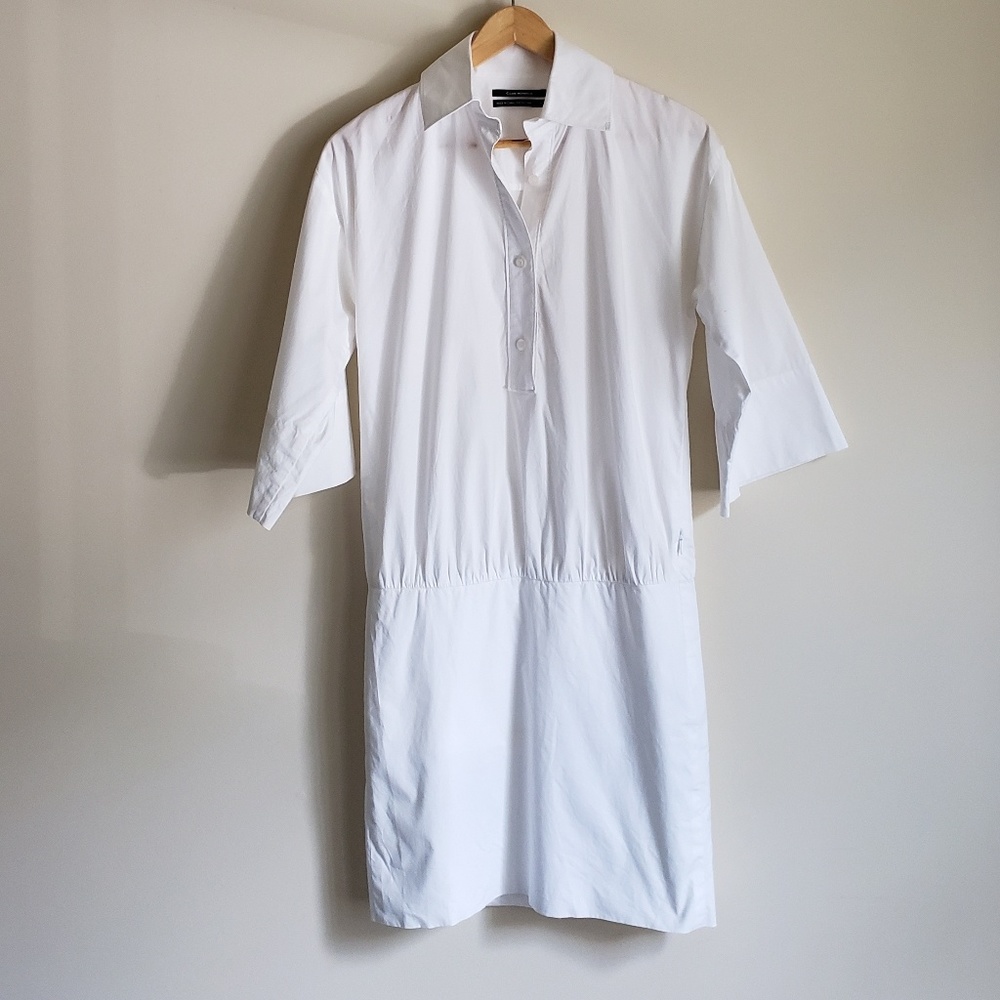 Club Monaco White Size 0 Shirt Mini Dress